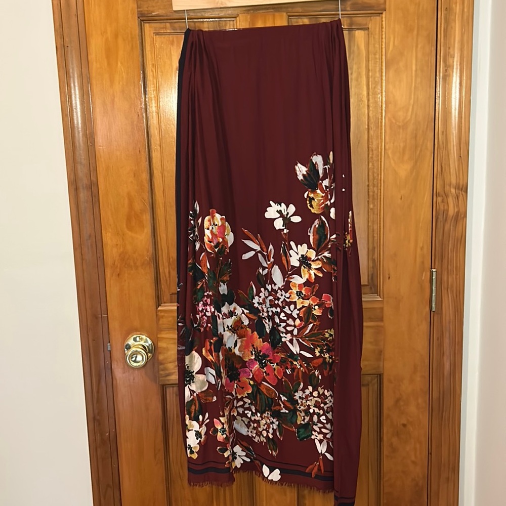 Red Floral Scarf